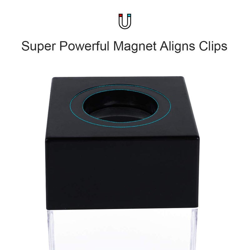 grwanpenÂ® 2 Magnetic Paper Clip Dispenser Boxes with 100 Metal Paper Clips Each,Black - Image 3